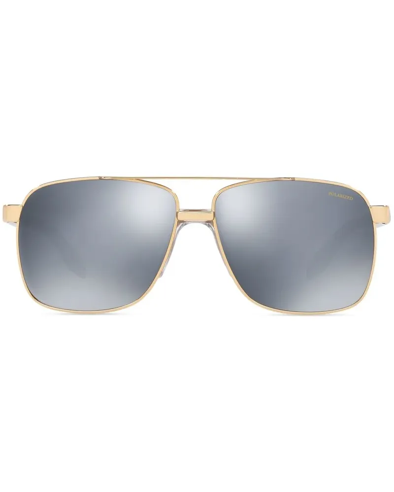 Versace Sonnenbrille mit eckigem Gestell - Gold Gold