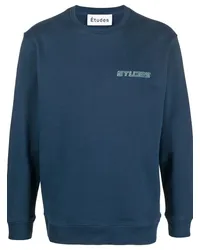 Études Studio Sweatshirt mit Logo-Stickerei Blau