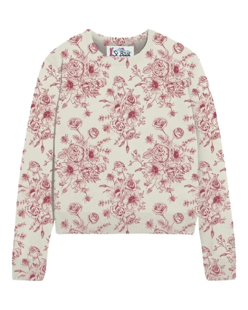 MC2 Saint Barth Pullover mit Blumen-Print - Weiß Weiß