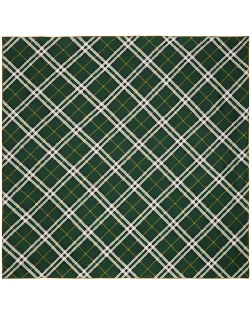 Burberry Karierter Schal aus Seide - Grün Grün