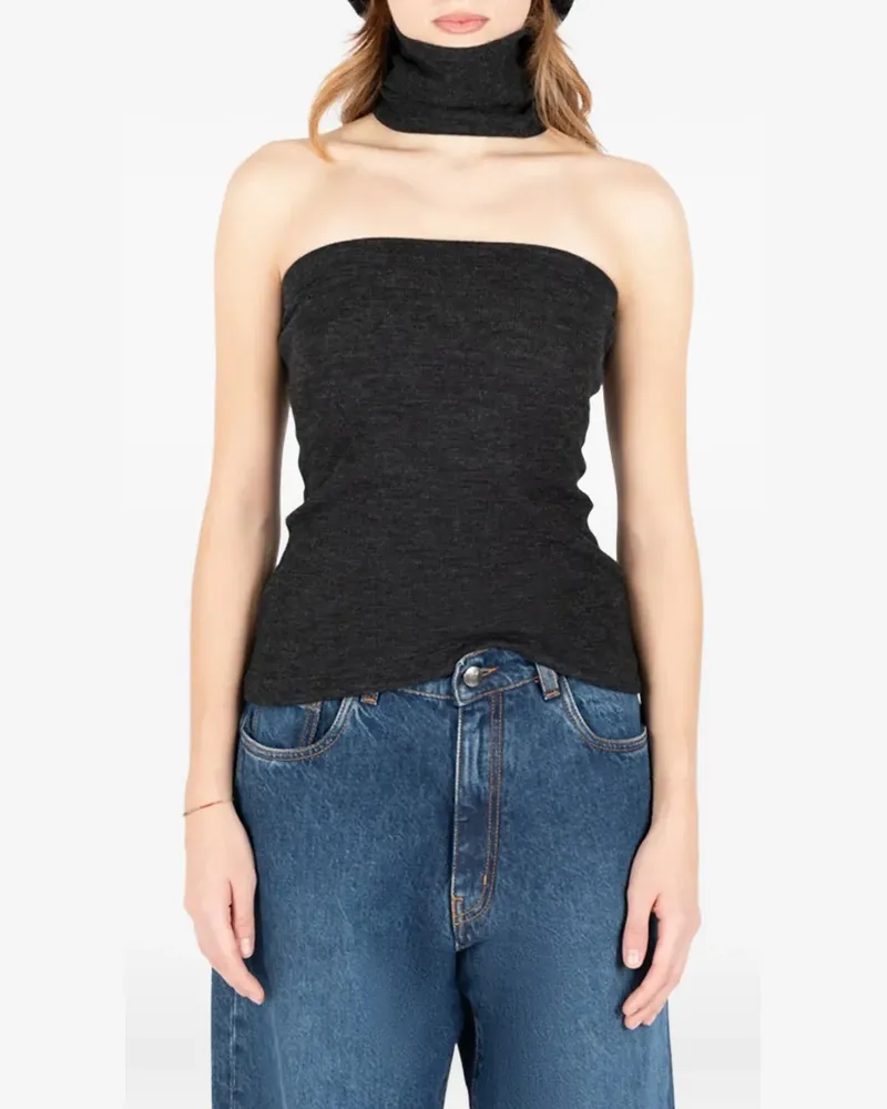 Société Anonyme strapless wool top - Grau Grau