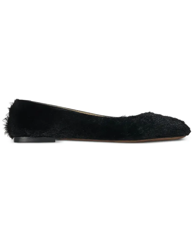 The Row Ballerinas mit Pelz - Schwarz Schwarz