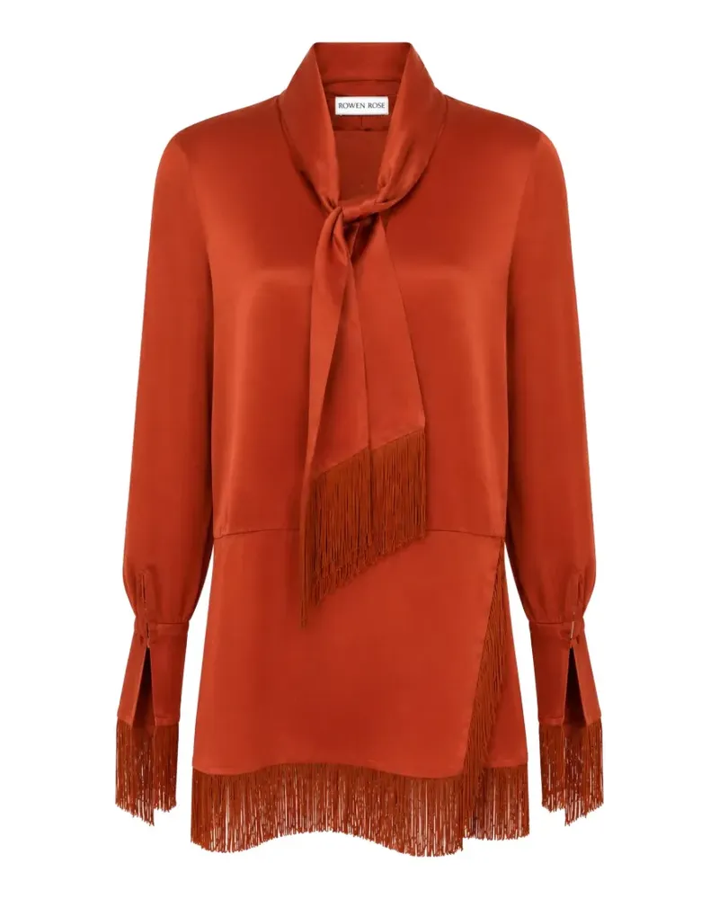 Rowen Rose fringed scarf-detail mini dress - Rot Rot