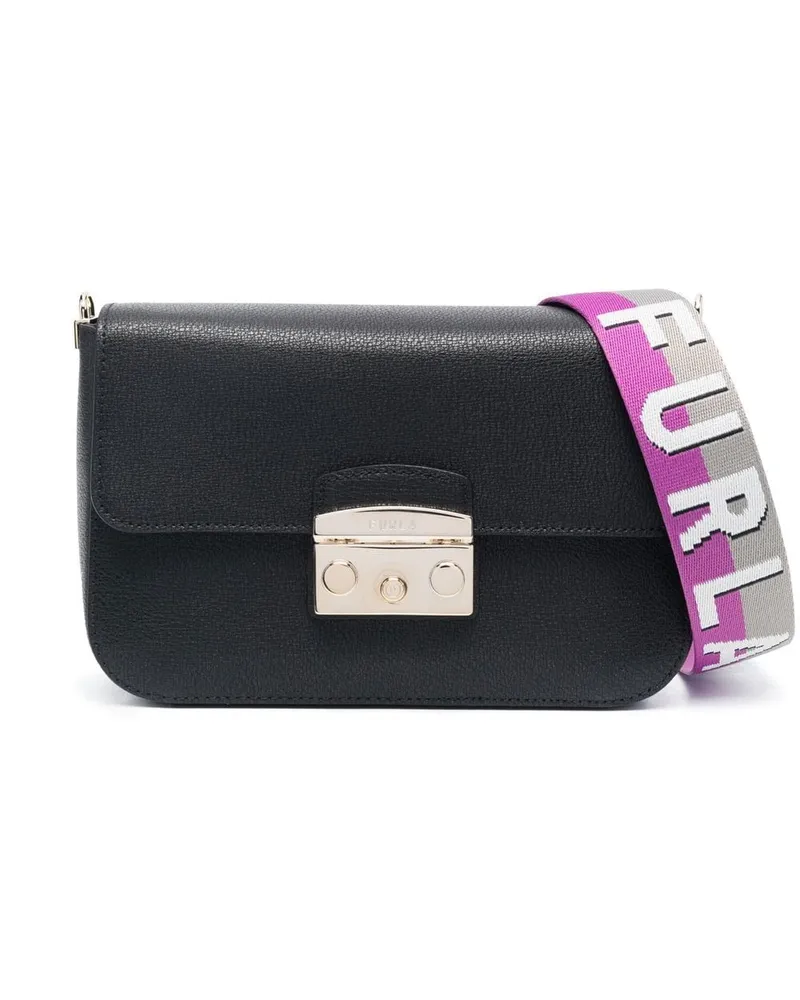 Furla Umhängetasche mit Logo-Riemen - Schwarz Schwarz