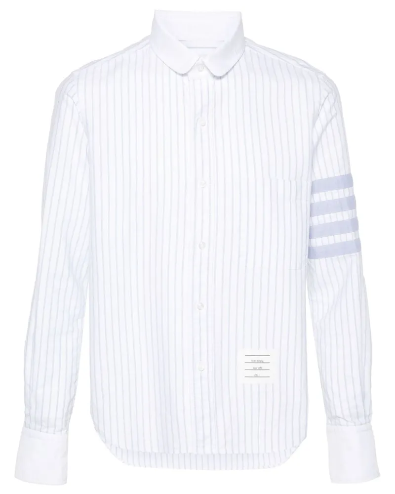Thom Browne Gestreiftes Bar Hemd - Weiß Weiß