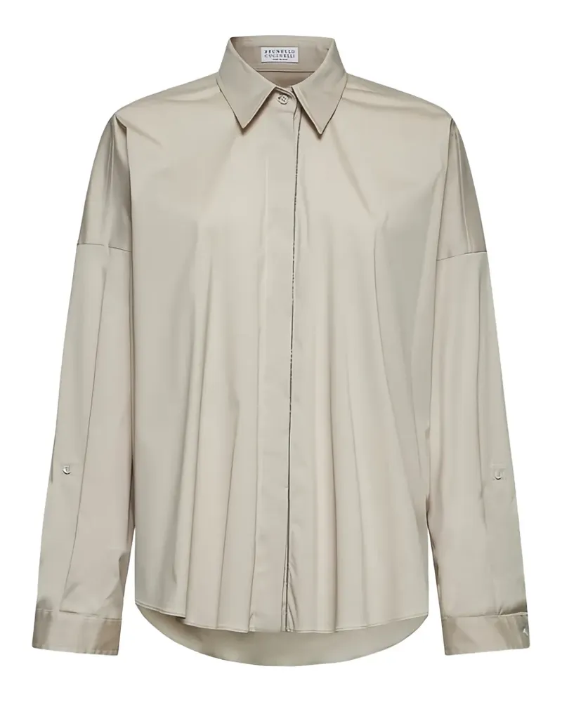 Brunello Cucinelli embellished shirt - Nude Nude
