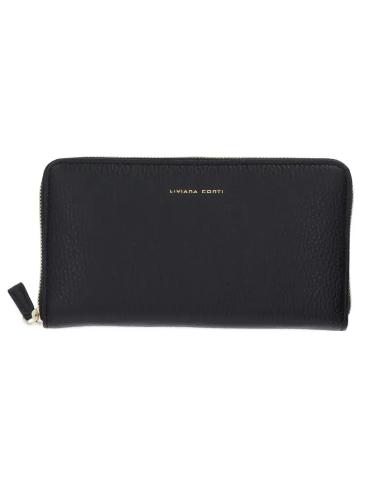 Liviana Conti Großes Portemonnaie mit Reißverschluss - Schwarz Schwarz