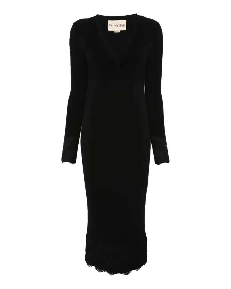 Valentino Garavani lace-trim midi dress - Schwarz Schwarz