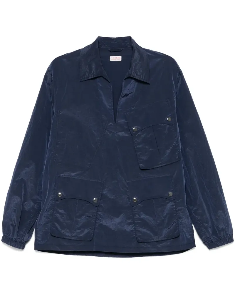 FURSAC Windbreaker mit Knitteroptik - Blau Blau