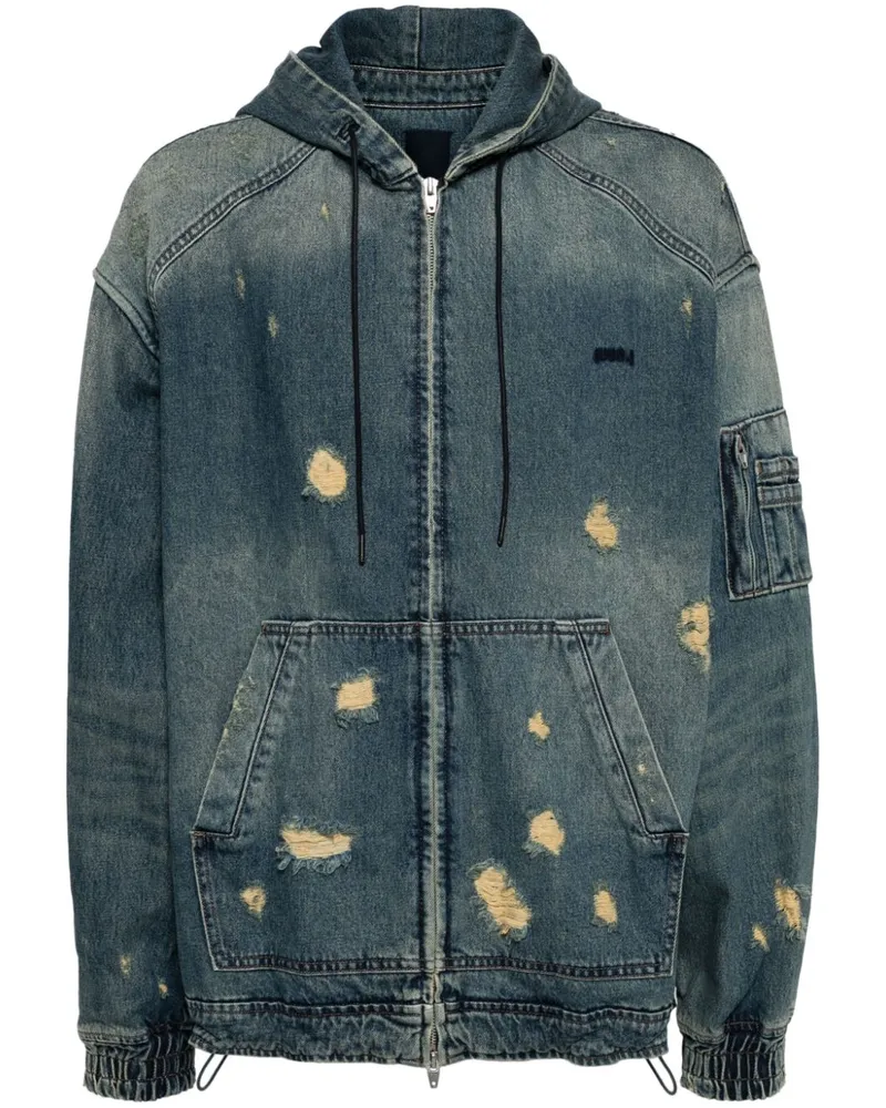 JUUN.J Kapuzen-Jeansjacke im Distressed-Look Blau