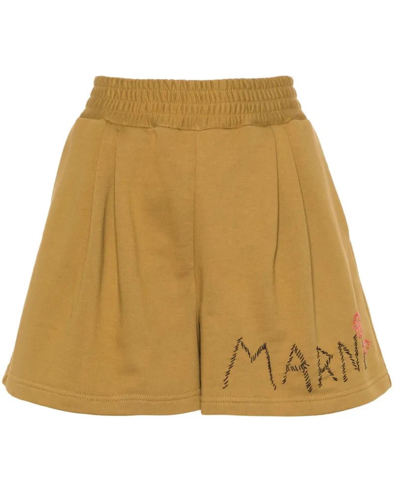 Marni Joggingshorts mit Logo-Stickerei - Gelb Gelb