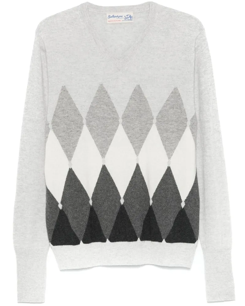 Ballantyne Pullover mit Rautenmuster - Grau Grau