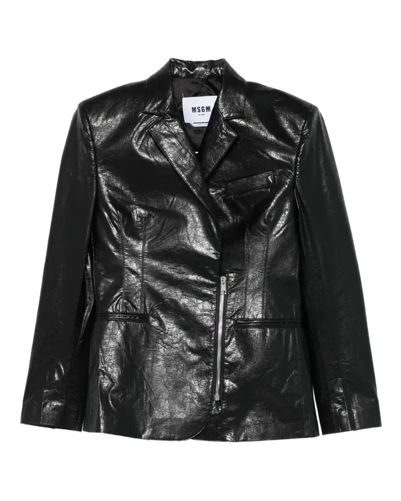 MSGM Jacke mit asymmetrischem Reißverschluss - Schwarz Schwarz