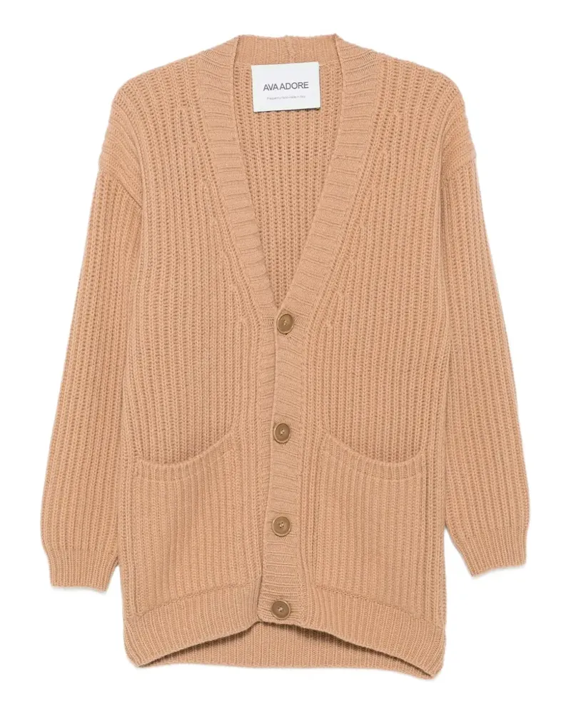 AVA ADORE ribbed-knit cardigan - Nude Nude