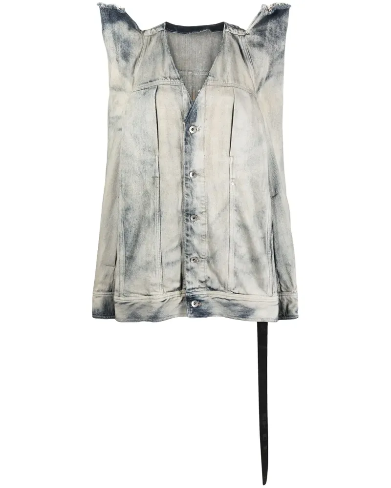 DRKSHDW by Rick Owens Tec Worker Jeansjacke mit 3D-Detail - Blau Blau