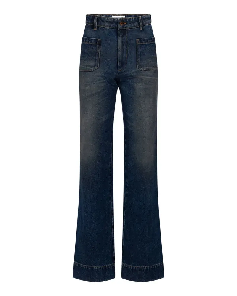 Victoria Beckham Alana Jeans mit aufgesetzter Tasche - Blau Blau