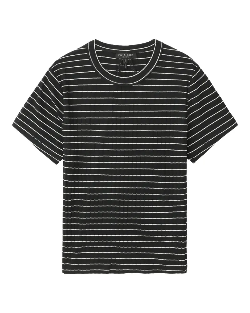 Rag & Bone Geripptes T-Shirt mit Streifen - Schwarz Schwarz