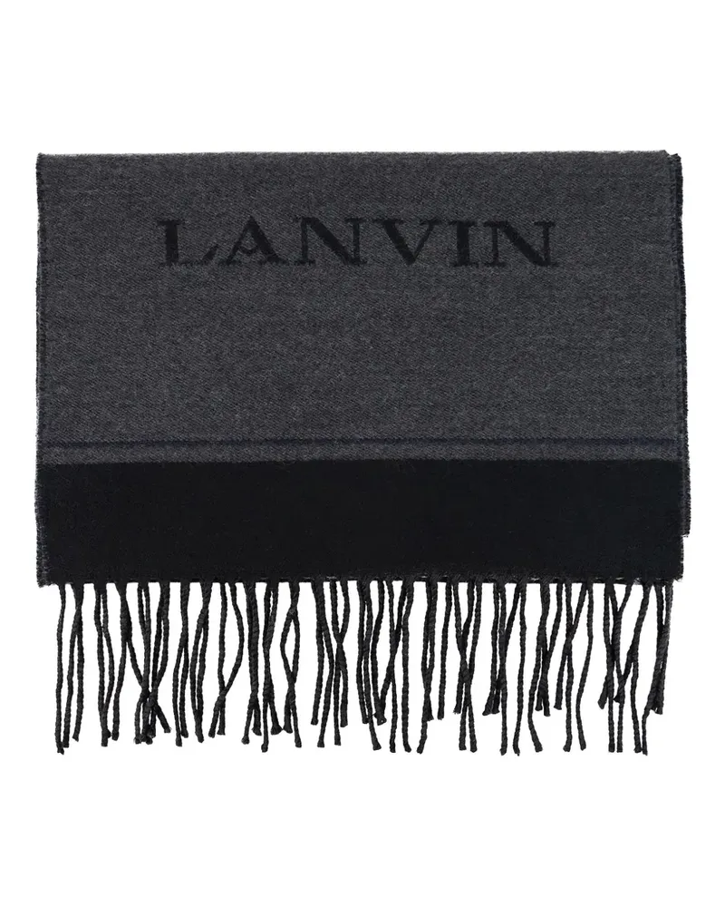 Lanvin logo fringed scarf - Grau Grau