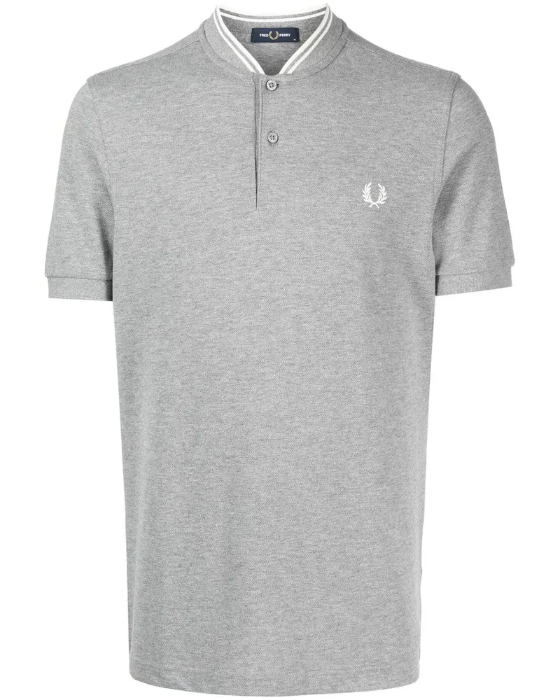 Fred Perry Poloshirt mit Baseball-Kragen Grau