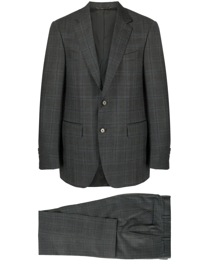 Canali Karierter Anzug - Grau Grau