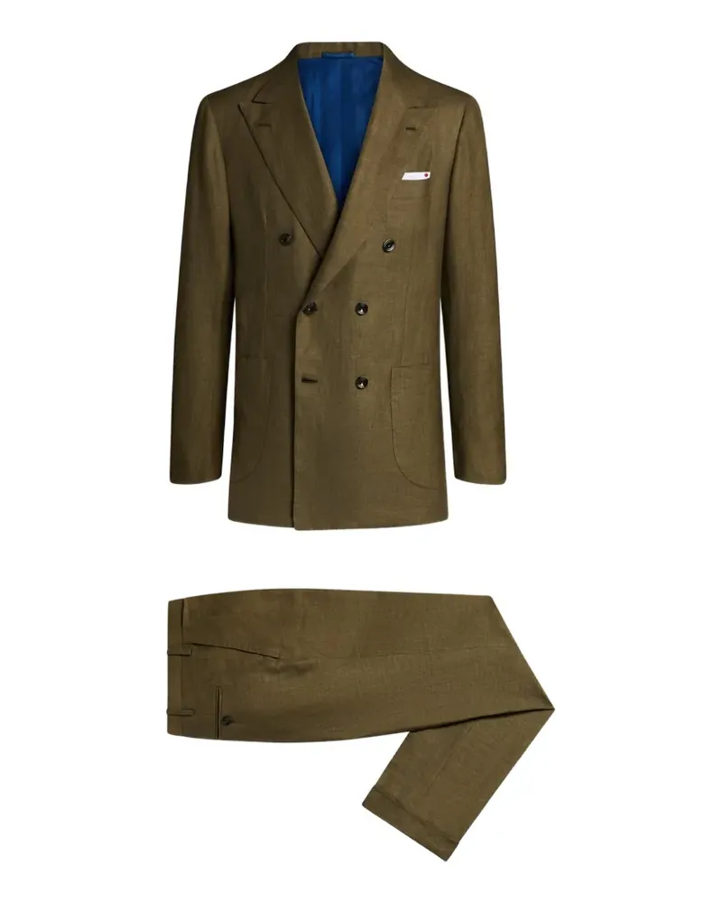 Kiton Doppelreihiger Anzug - Braun Braun