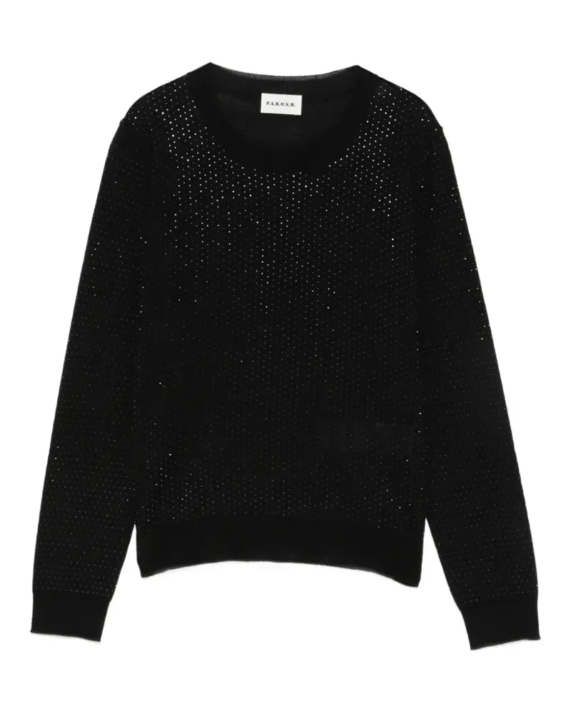 P.A.R.O.S.H. P.A.R.O H. Top mit Strass - Schwarz Schwarz