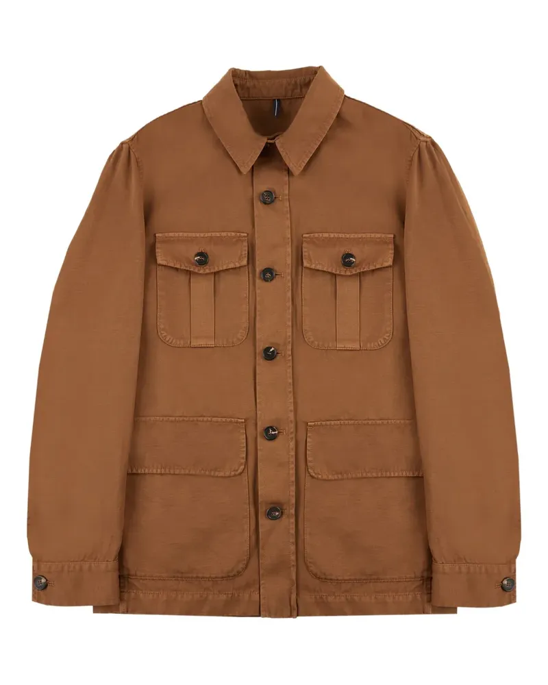 Incotex Jacke mit Knopfleiste - Braun Braun