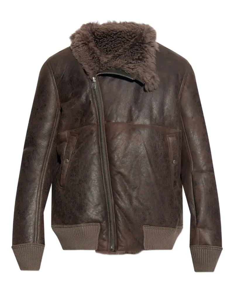 Rick Owens Jacke mit Shearling-Kragen - Braun Braun