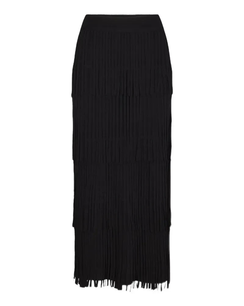 Simon Miller Za Za Midirock mit Fransen - Schwarz Schwarz