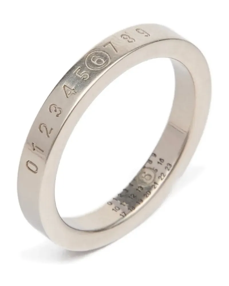 Maison Margiela Numeric Minimal Signature Ring - Silber Silber