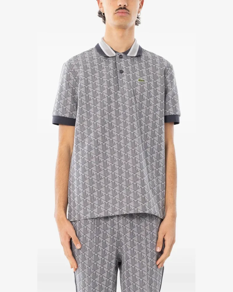 Lacoste Poloshirt mit Monogramm-Print - Grau Grau
