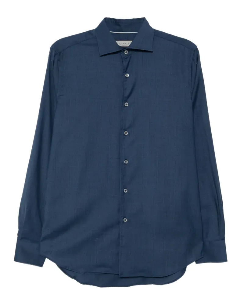 Canali button-up wool shirt - Blau Blau
