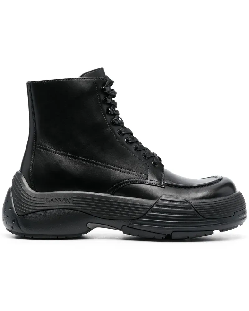 Lanvin Schnürstiefel mit dicker Sohle - Schwarz Schwarz