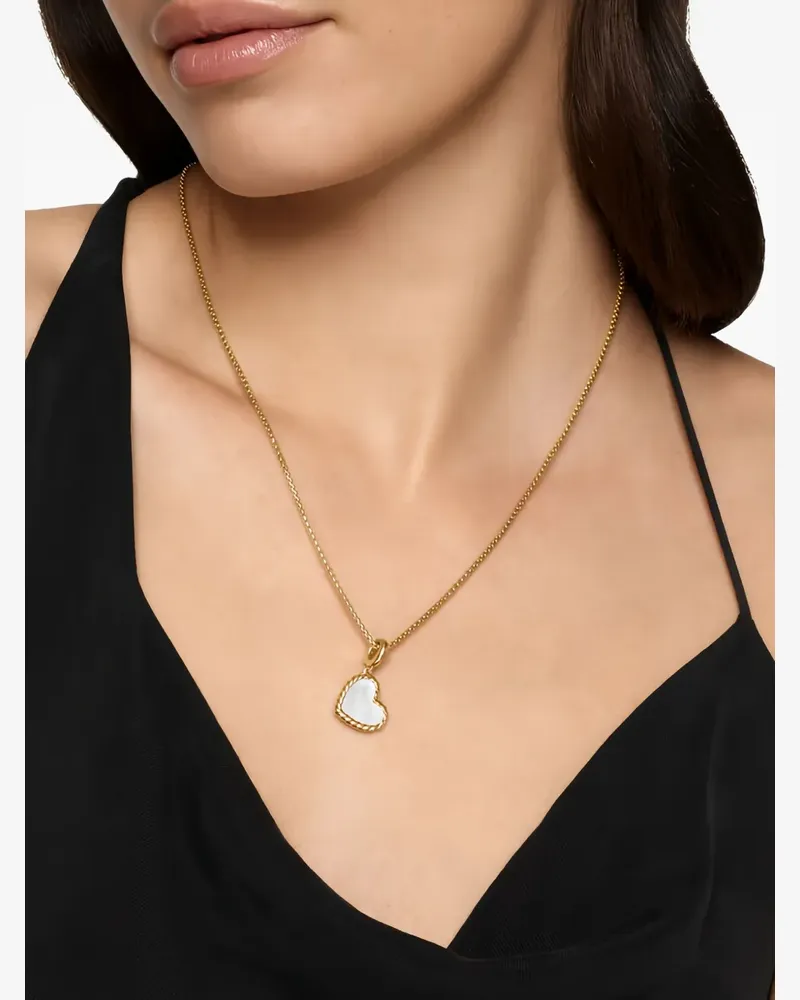 David Yurman 18kt Cable Heart Gelbgoldanhänger mit Perlmutt Gold