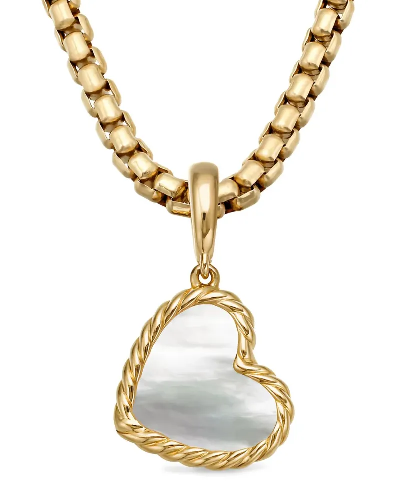 David Yurman 18kt Cable Heart Gelbgoldanhänger mit Perlmutt Gold