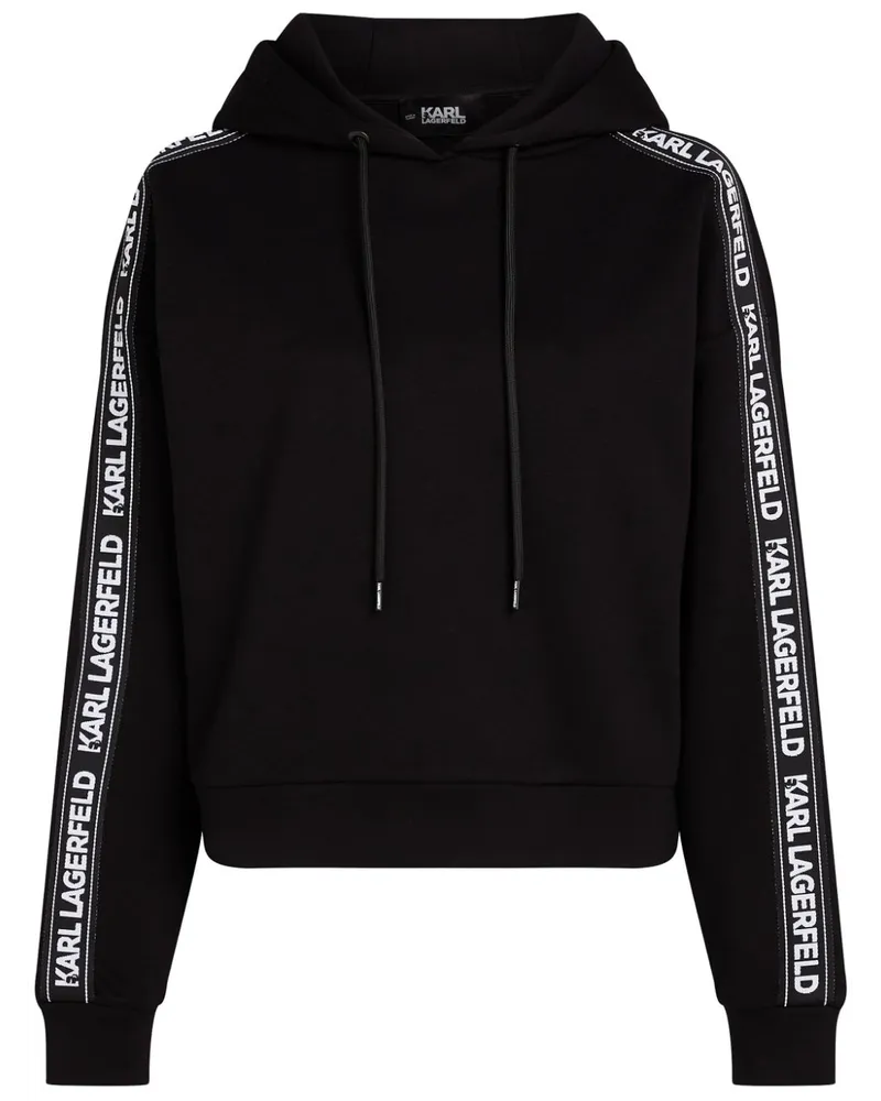 Karl Lagerfeld Hoodie mit Logo-Streifen - Schwarz Schwarz