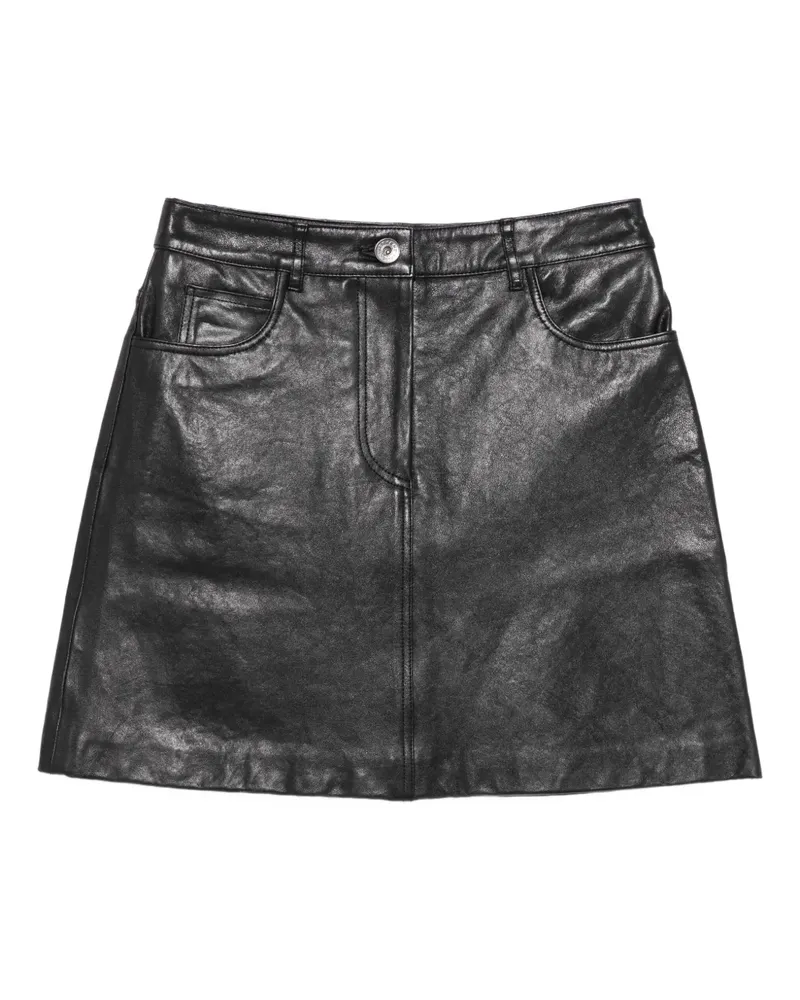 Max Mara Minirock mit Ledertasche - Schwarz Schwarz