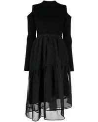 Tout a Coup Schulterfreies Midikleid Schwarz