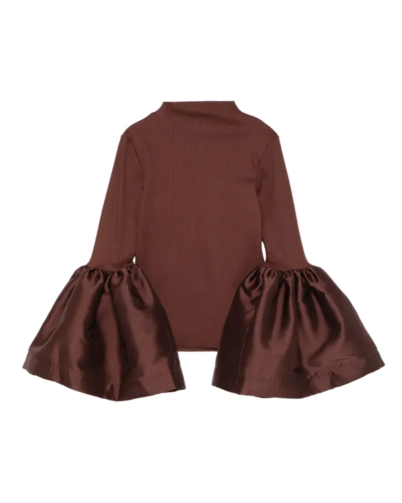 Marques ' Almeida turtleneck puff-sleeve top - Braun Braun
