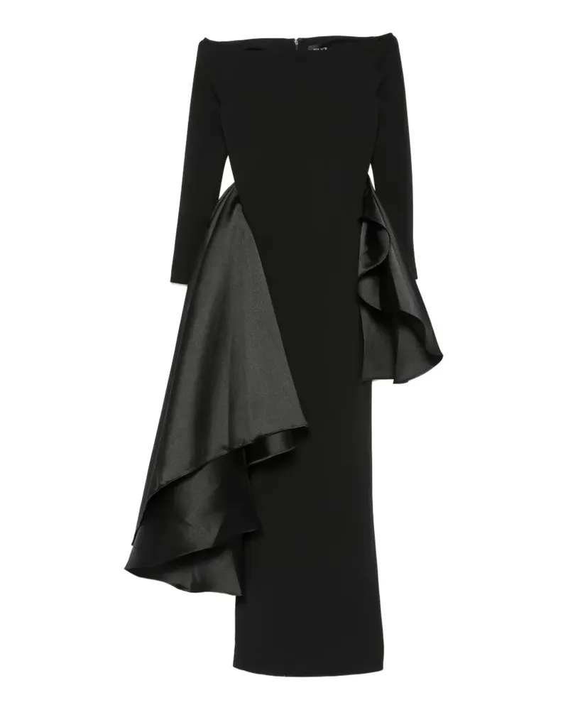 Solace London Kiana off-shoulder draped-detail maxi dress - Schwarz Schwarz