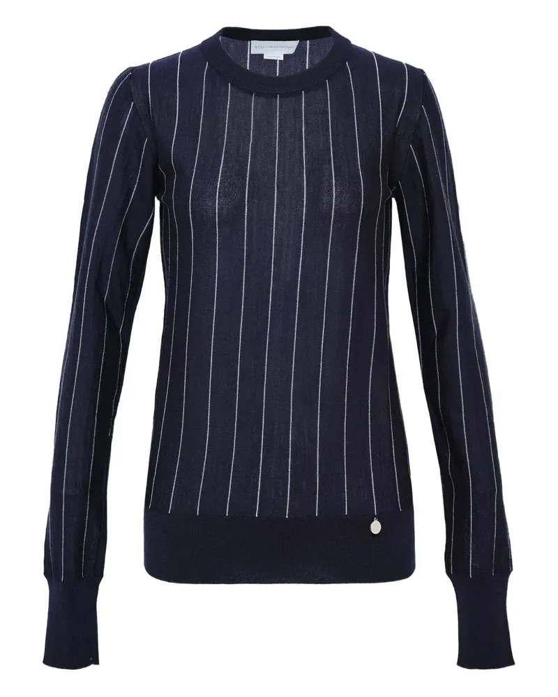 Stella McCartney Rundhals-Pullover mit Nadelstreifen - Blau Blau