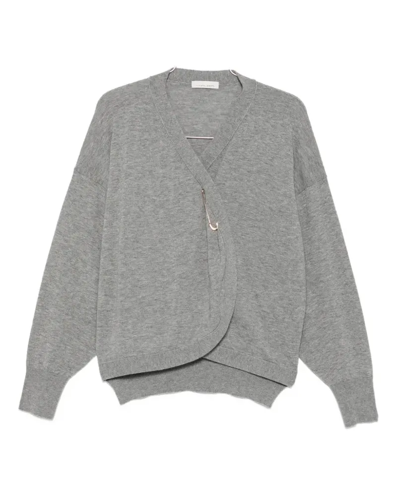 Liviana Conti safety-pin-fastening cardigan - Grau Grau
