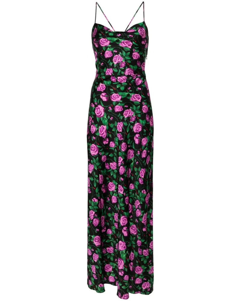 Chiara Ferragni Maxikleid mit Blumen-Print Schwarz