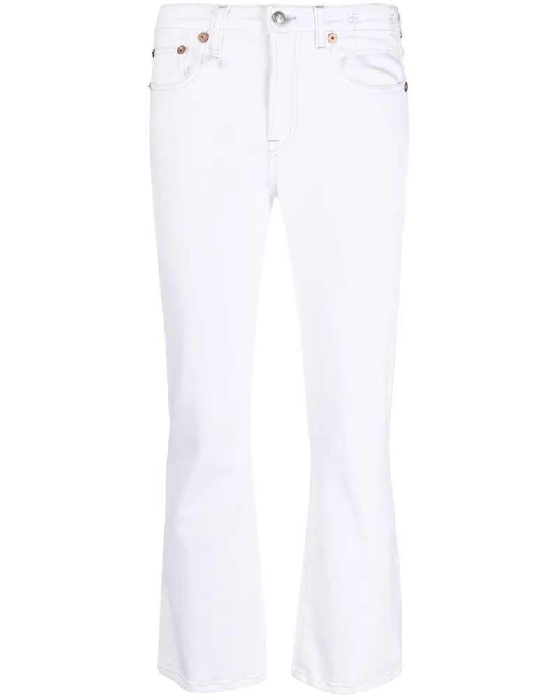 R13 Ausgestellte Cropped-Jeans - Weiß Weiß