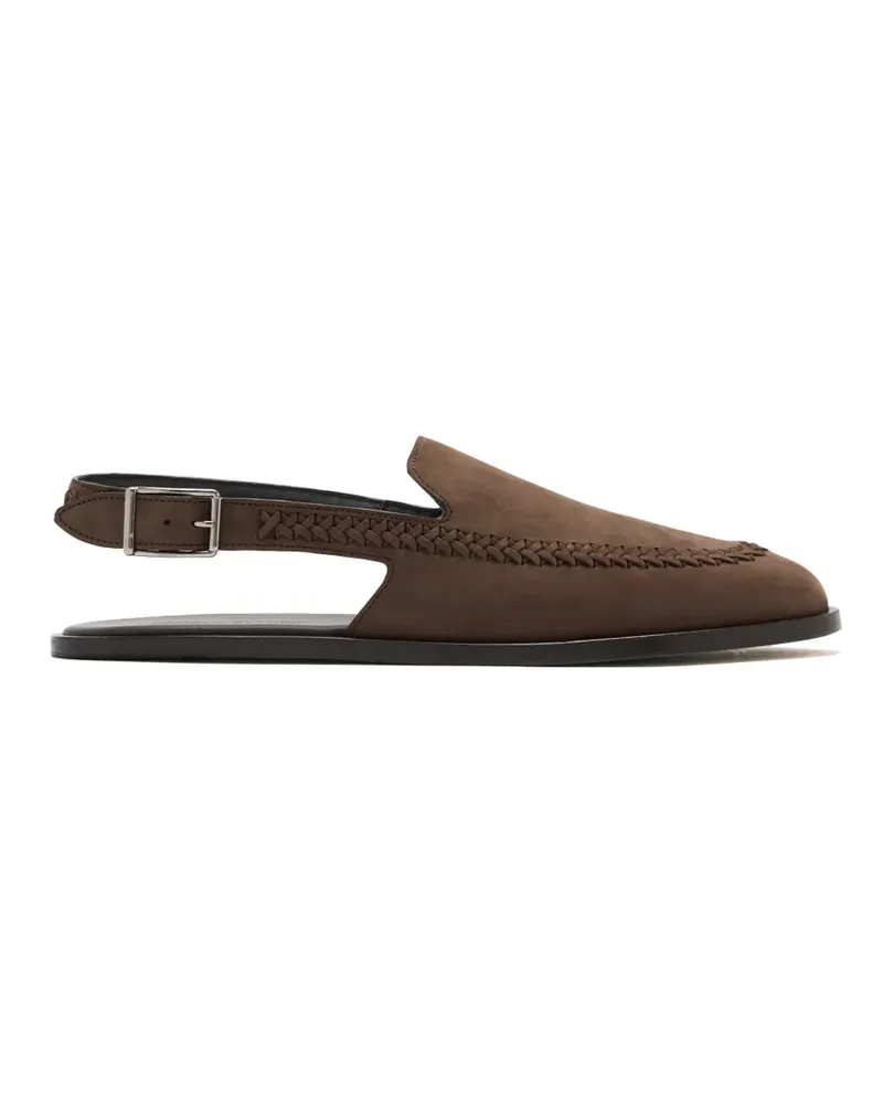 Manolo Blahnik Panarea woven-trim sandals - Braun Braun