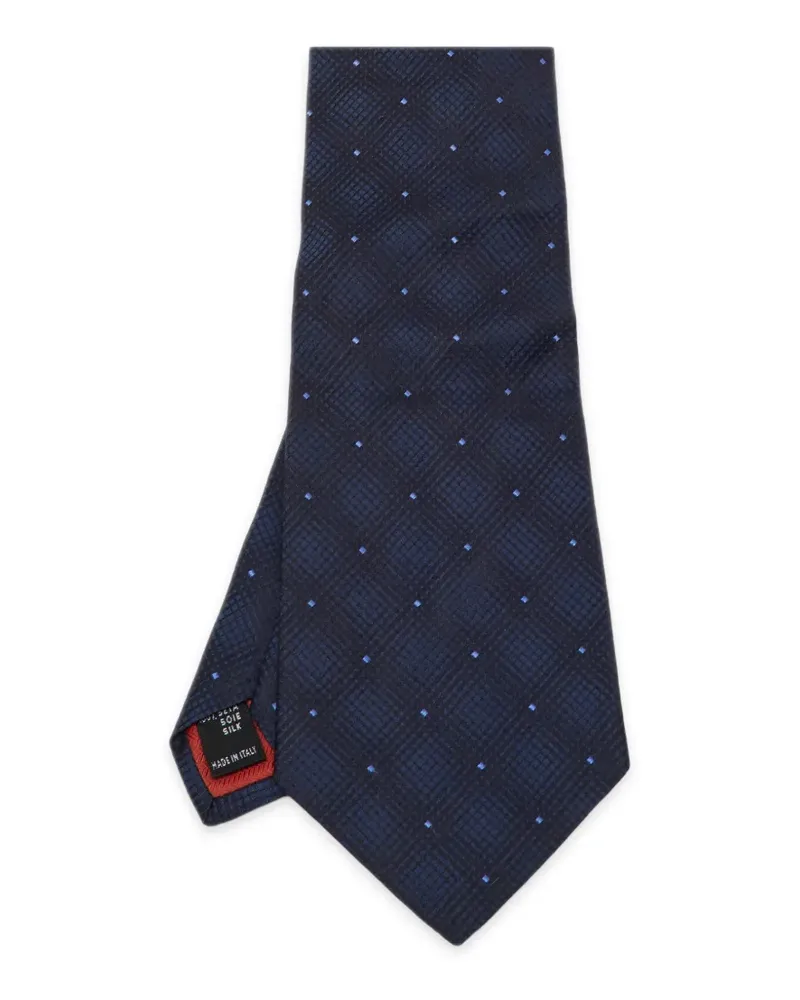 S.T. Dupont Geometrisch gemusterte Seidenkrawatte - Blau Blau