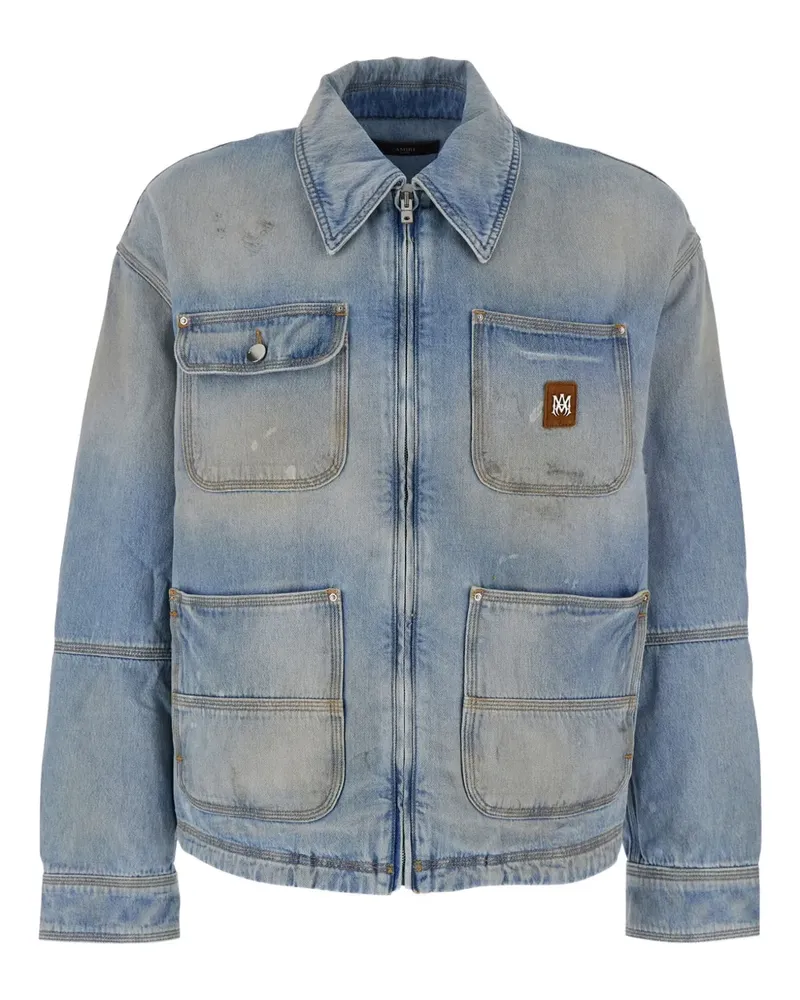 Amiri Jeansjacke mit Logo-Patch - Blau Blau