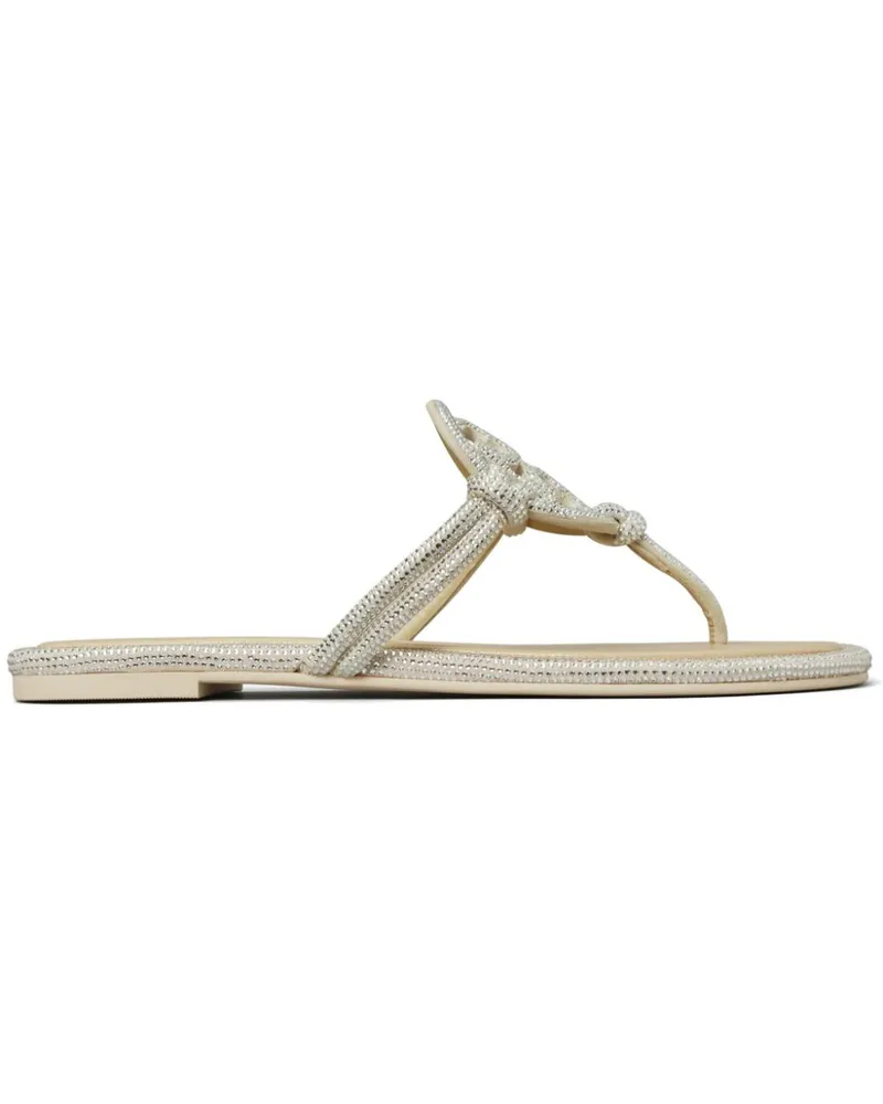 Tory Burch Flip-Flops mit Kristallen - Silber Silber