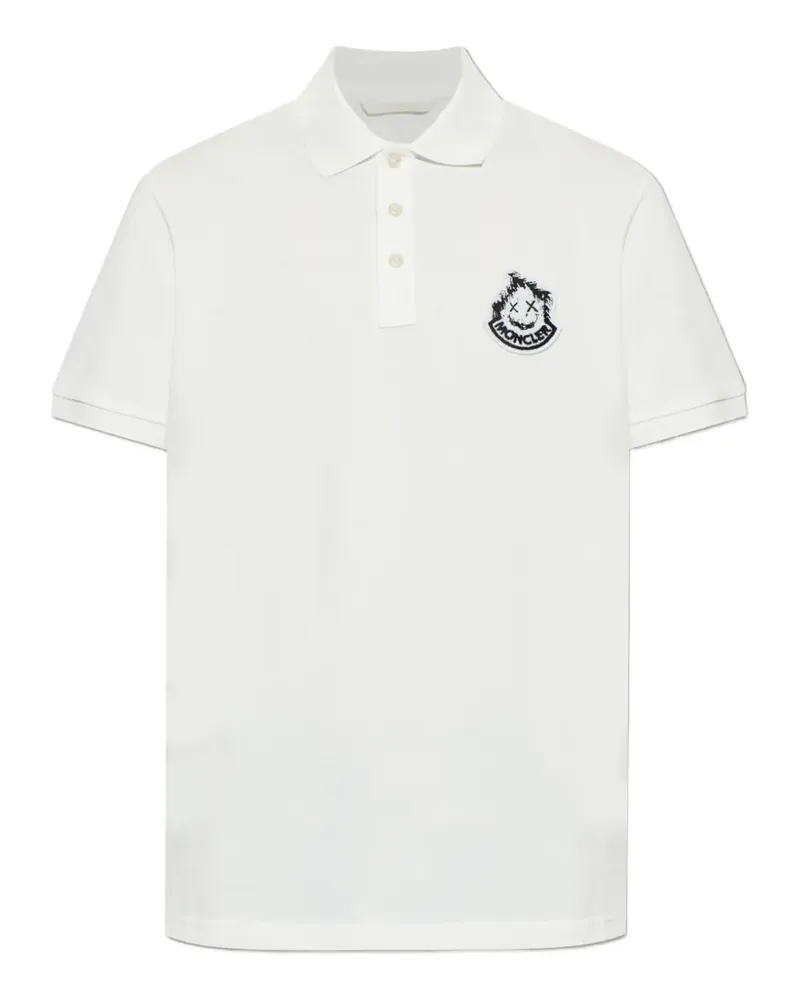 Moncler Poloshirt mit Logo-Patch - Weiß Weiß