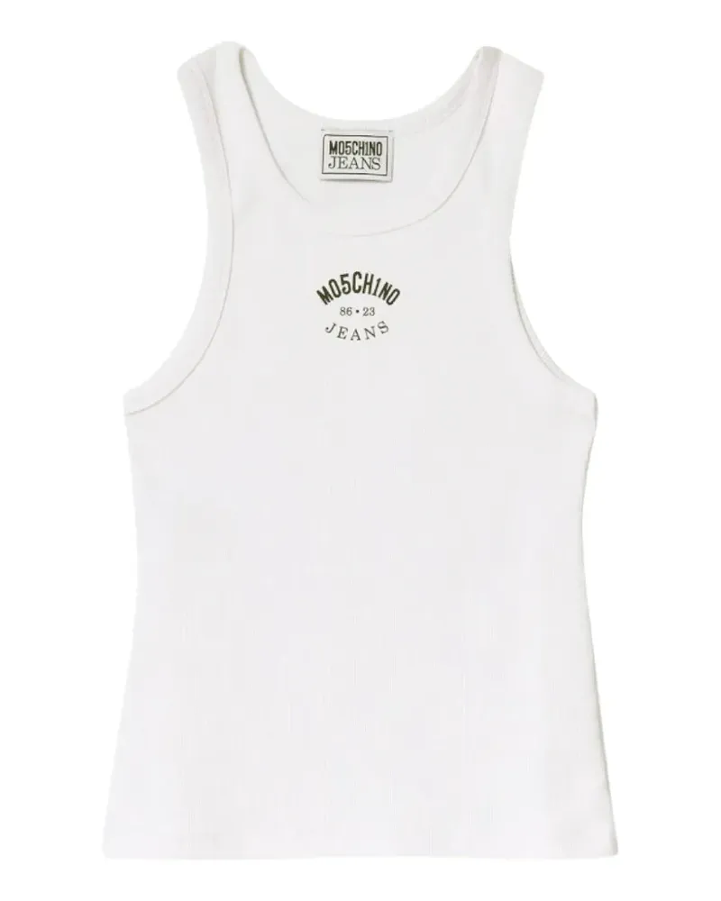 Moschino Geripptes Strickoberteil - Weiß Weiß